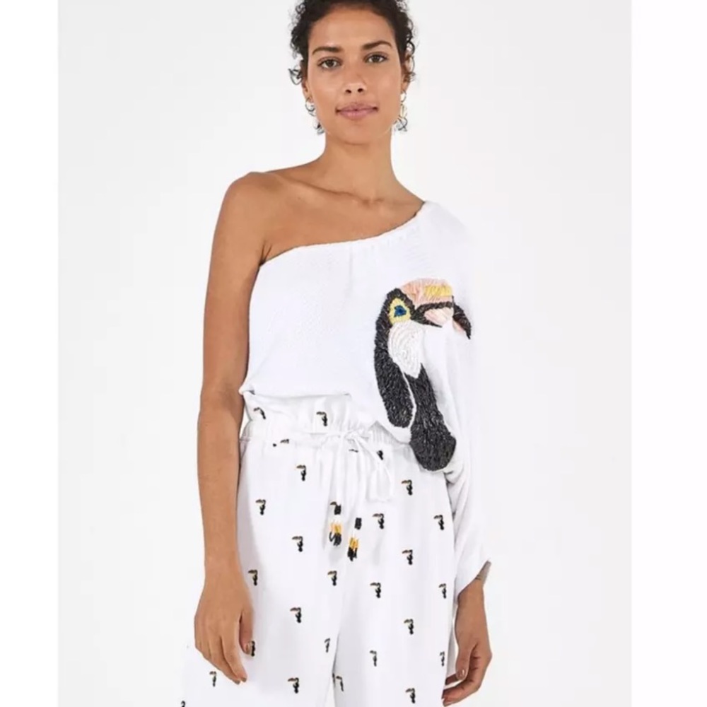 Anthropologie farm rio toucan top xl NWT